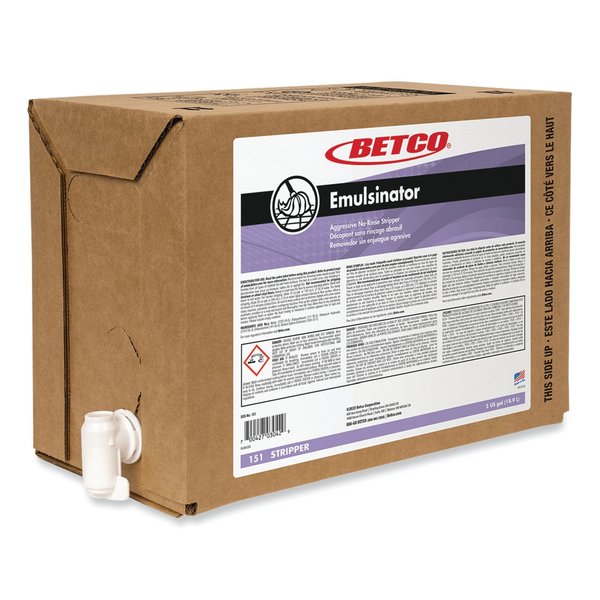 Betco Emulsinator Floor Stripper, Sassafras Scent, 5 gal Bag-in-Box 151B500